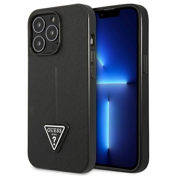 Guess GUHCP14LPSATLK iPhone 14 Pro 6.1" black/black hardcase SaffianoTriangle Logo | Techbox