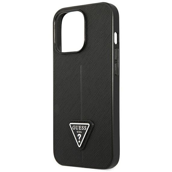 Guess GUHCP14LPSATLK iPhone 14 Pro 6.1" black/black hardcase SaffianoTriangle Logo | Techbox