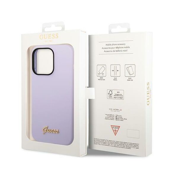 Guess GUHCP14LSLSMU iPhone 14 Pro 6.1" purple/purple hard case Silicone Vintage Gold Logo | Techbox
