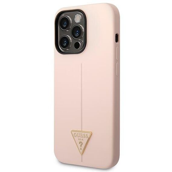 Guess GUHCP14LSLTGP iPhone 14 Pro 6.1" pink/pink hardcase Silicone Triangle - Apple Cases - Cases - Techbox