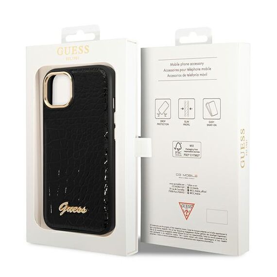 Guess GUHCP14MHGCRHK iPhone 14 Plus 6.7 "black / black hardcase Croco Collection - Apple Cases - Cases - Techbox