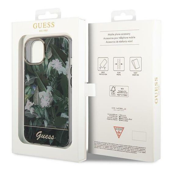 Guess GUHCP14MHGJGHA iPhone 14 Plus 6.7" green/green hardcase Jungle Collection - Apple Cases - Cases - Techbox