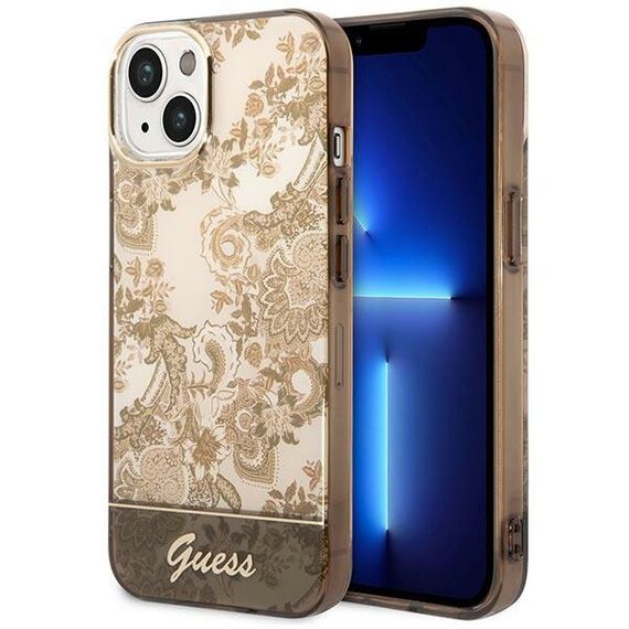 Guess GUHCP14MHGPLHC iPhone 14 Plus 6.7" ocher hardcase Porcelain Collection - Apple Cases - Cases - Techbox