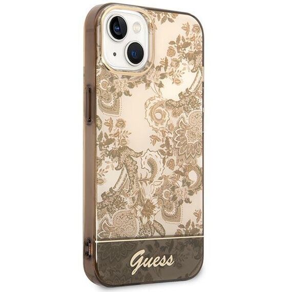 Guess GUHCP14MHGPLHC iPhone 14 Plus 6.7" ocher hardcase Porcelain Collection - Apple Cases - Cases - Techbox