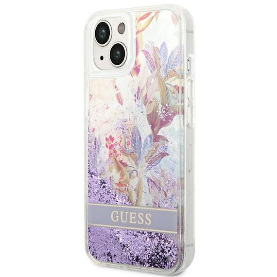 Guess GUHCP14MLFLSU iPhone 14 Plus 6,7" fioletowy/purple hardcase Flower Liquid Glitter - Apple Cases - Cases - Techbox