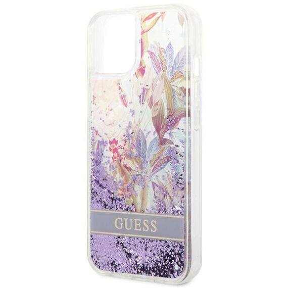 Guess GUHCP14MLFLSU iPhone 14 Plus 6,7" fioletowy/purple hardcase Flower Liquid Glitter - Apple Cases - Cases - Techbox