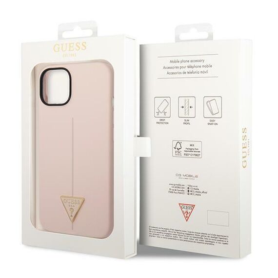 Guess GUHCP14MSLTGP iPhone 14 Plus 6.7" pink/pink hardcase Silicone Triangle | Techbox