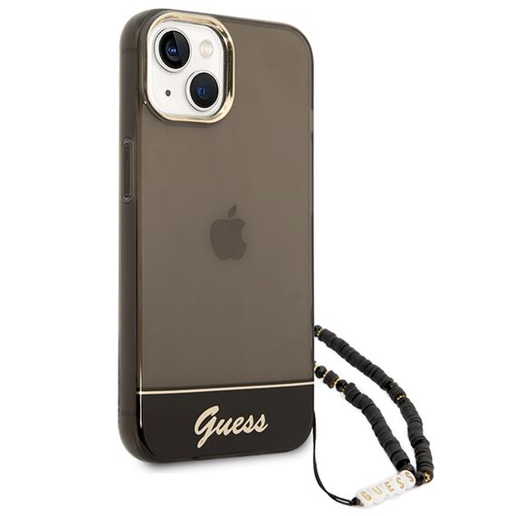 Guess GUHCP14SHGCOHK iPhone 14 6.1 "black / black hardcase Translucent Pearl Strap - Apple Cases - Cases - Techbox