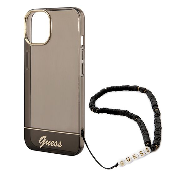 Guess GUHCP14SHGCOHK iPhone 14 6.1 "black / black hardcase Translucent Pearl Strap - Apple Cases - Cases - Techbox