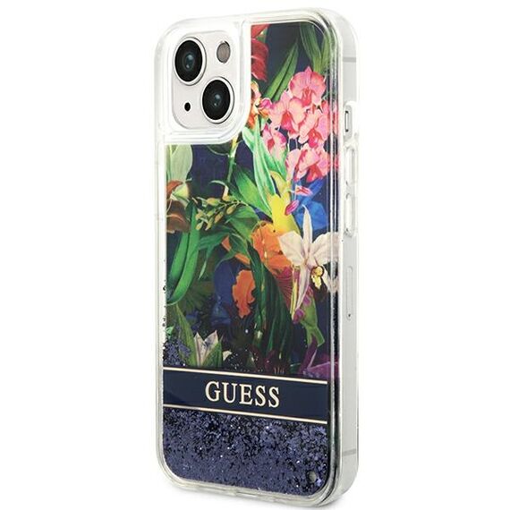 Guess GUHCP14SLFLSB iPhone 14 6.1 "blue / blue hardcase Flower Liquid Glitter - Apple Cases - Cases - Techbox