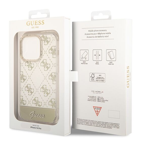 Guess GUHCP14XHG4MHG iPhone 14 Pro Max 6.7 "gold / gold hardcase 4G Pattern Script - Apple Cases - Cases - Techbox