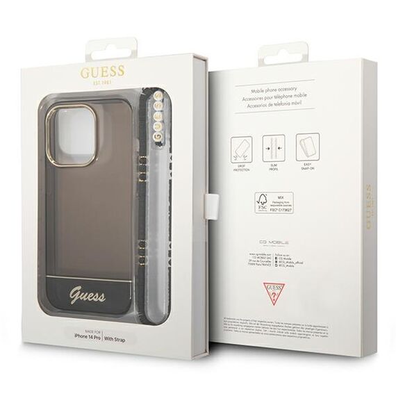 Guess GUHCP14XHGCOHK iPhone 14 Pro Max 6,7 "black / black hardcase Translucent Pearl Strap - Apple Cases - Cases - Techbox