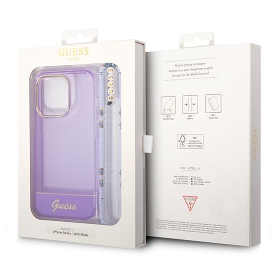 Guess GUHCP14XHGCOHU iPhone 14 Pro Max 6.7" purple/purple hardcase Translucent Pearl Strap - Apple Cases - Cases - Techbox