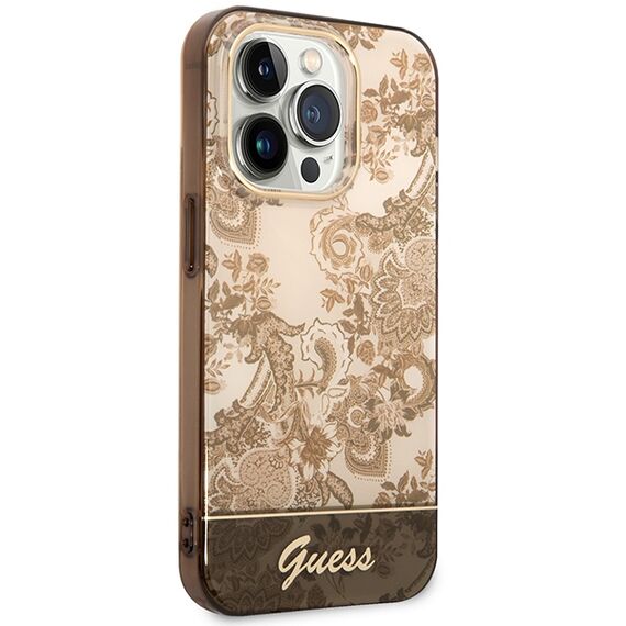 Guess GUHCP14XHGPLHC iPhone 14 Pro Max 6.7" ocher hardcase Porcelain Collection | Techbox