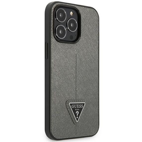 Guess GUHCP14XPSATLG iPhone 14 Pro Max 6.7 "silver / silver hardcase SaffianoTriangle Logo - Apple Cases - Cases - Techbox