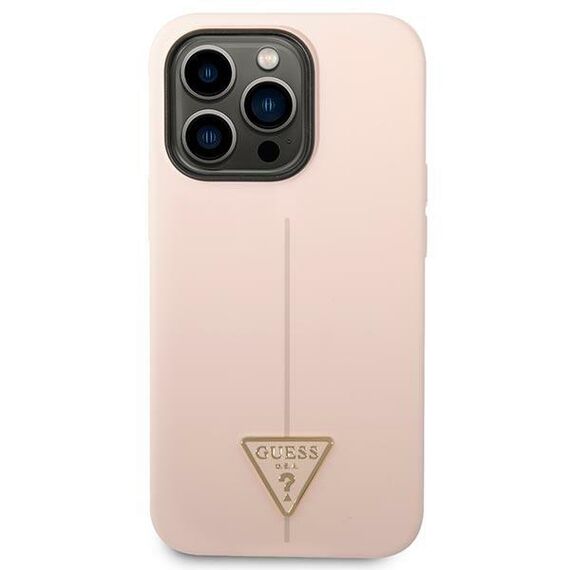 Guess GUHCP14XSLTGP iPhone 14 Pro Max 6.7" pink/pink hardcase Silicone Triangle - Apple Cases - Cases - Techbox