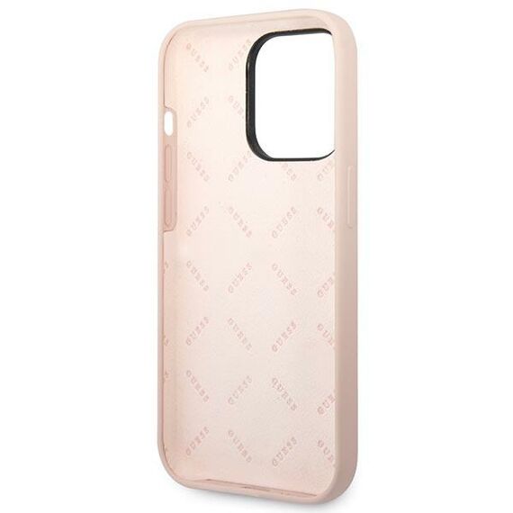 Guess GUHCP14XSLTGP iPhone 14 Pro Max 6.7" pink/pink hardcase Silicone Triangle - Apple Cases - Cases - Techbox