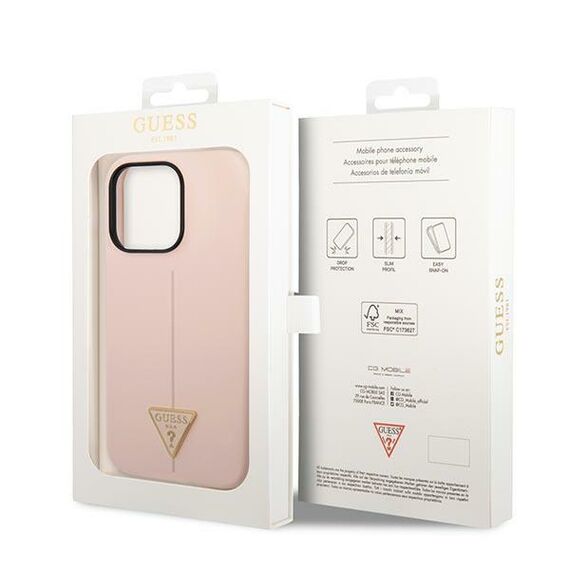 Guess GUHCP14XSLTGP iPhone 14 Pro Max 6.7" pink/pink hardcase Silicone Triangle - Apple Cases - Cases - Techbox