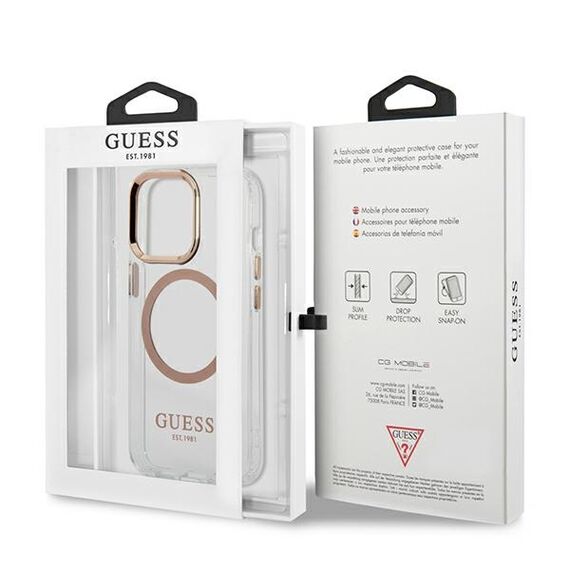 Guess GUHMP13XHTRMD iPhone 13 Pro Max 6.7 "gold / gold hard case Metal Outline Magsafe - Apple Cases - Cases - Techbox