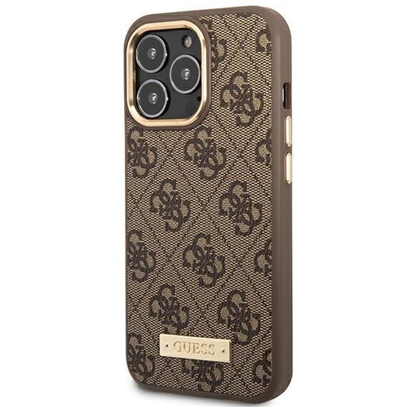Guess GUHMP14LU4GPRW iPhone 14 Pro 6.1 "brown / brown hard case 4G Logo Plate MagSafe - Apple Cases - Cases - Techbox