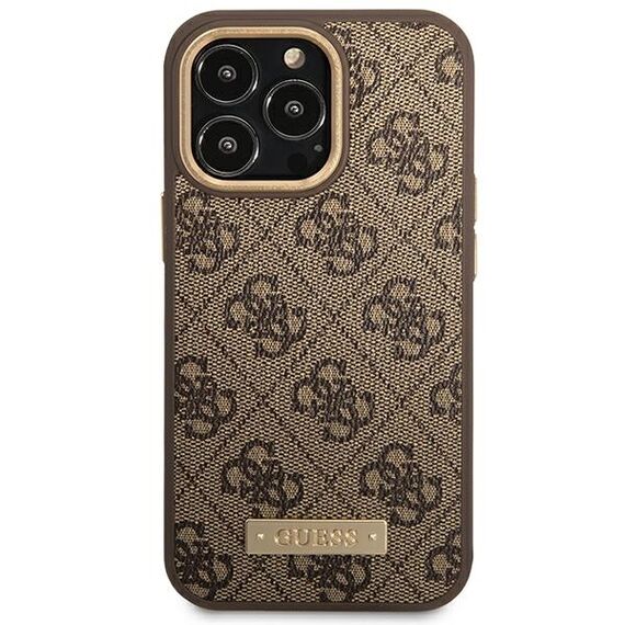 Guess GUHMP14LU4GPRW iPhone 14 Pro 6.1 "brown / brown hard case 4G Logo Plate MagSafe - Apple Cases - Cases - Techbox