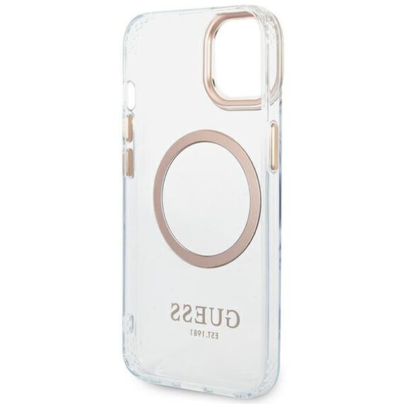 Guess GUHMP14MHTRMD iPhone 14 Plus 6,7" zÅ‚oty/gold hard case Metal Outline Magsafe - Apple Cases - Cases - Techbox