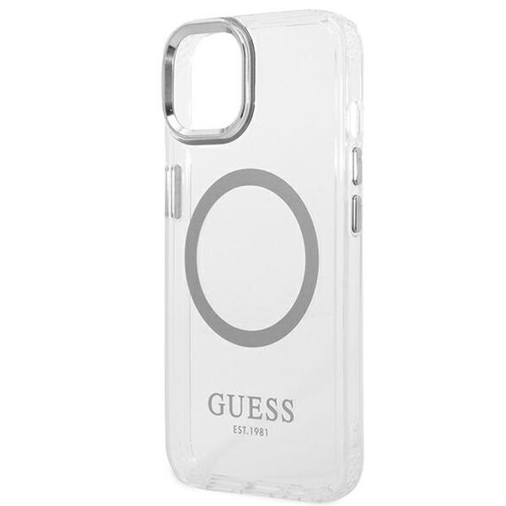 Guess GUHMP14MHTRMS iPhone 14 Plus 6.7" silver/silver hard case Metal Outline Magsafe - Apple Cases - Cases - Techbox