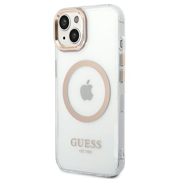 Guess GUHMP14SHTRMD iPhone 14 6.1 "gold / gold hard case Metal Outline Magsafe - Apple Cases - Cases - Techbox