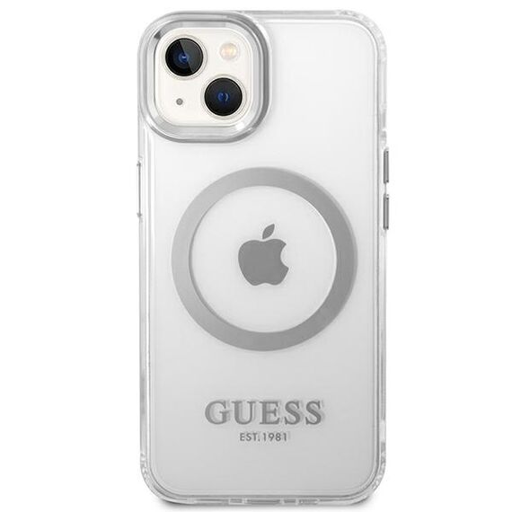 Guess GUHMP14SHTRMS iPhone 14 6.1" silver/silver hard case Metal Outline Magsafe | Techbox