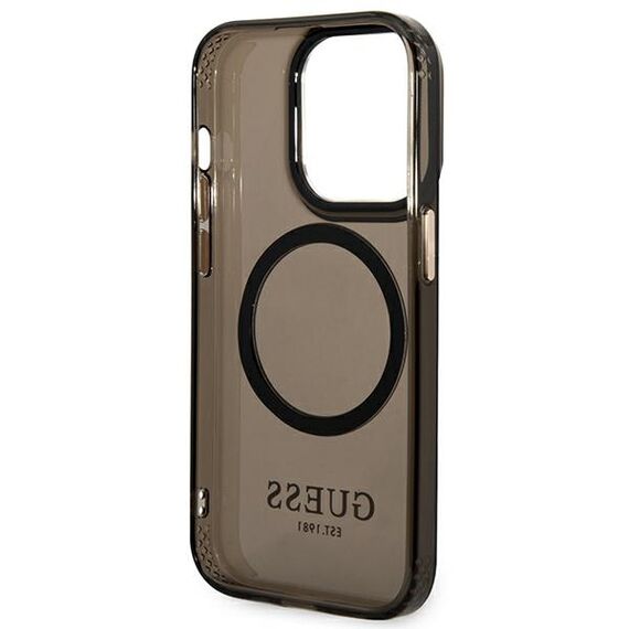Guess GUHMP14XHTCMK iPhone 14 Pro Max 6.7" black/black hard case Gold Outline Translucent MagSafe - Apple Cases - Cases - Techbox