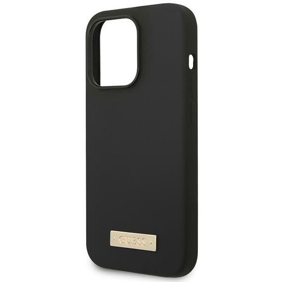 Guess GUHMP14XSBPLK iPhone 14 Pro Max 6.7" black/black hard case Silicone Logo Plate MagSafe - Apple Cases - Cases - Techbox