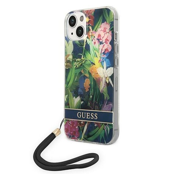 Guess GUOHCP14MHFLSB iPhone 14 Plus 6,7" niebieski/blue hardcase Flower Strap - Apple Cases - Cases - Techbox