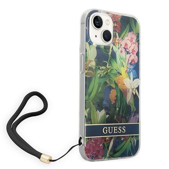 Guess GUOHCP14MHFLSB iPhone 14 Plus 6,7" niebieski/blue hardcase Flower Strap - Apple Cases - Cases - Techbox