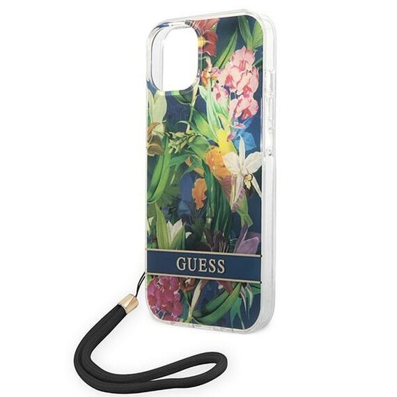 Guess GUOHCP14MHFLSB iPhone 14 Plus 6,7" niebieski/blue hardcase Flower Strap - Apple Cases - Cases - Techbox