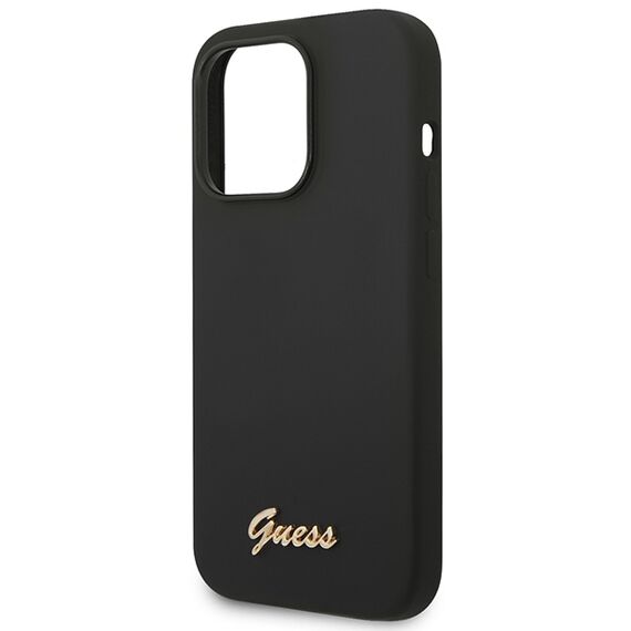 Guess Silicone Vintage Gold Logo iPhone 14 Pro Case - Black - Uncategorized Cases (2) - Cases - Techbox