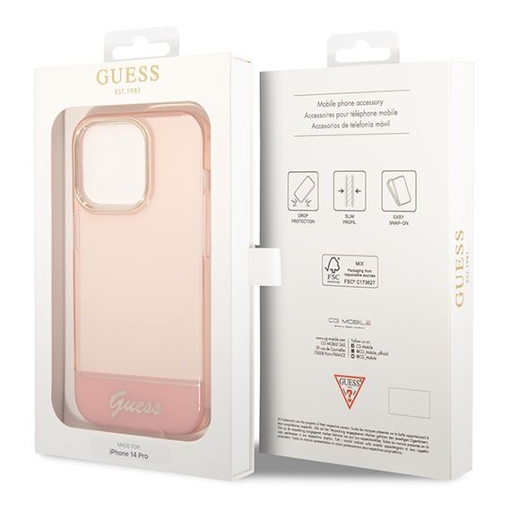 Guess Translucent iPhone 14 Pro Max 6.7" Case - Pink | Techbox