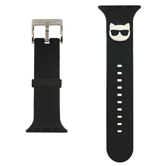 Karl Lagerfeld KLAWLSLCK Apple Watch Strap 42/44 / 45mm black / black strap Silicone Choupette Heads | Techbox