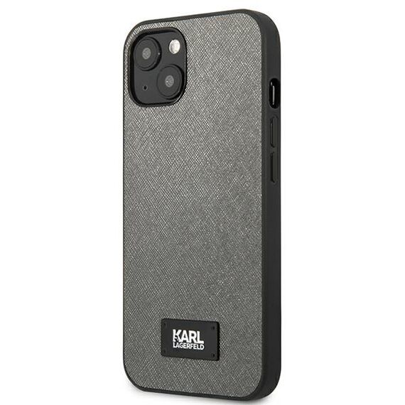 Karl Lagerfeld KLHCP13SSFMP2DG iPhone 13 mini 5,4" hardcase srebrny/silver Saffiano Plaque - Apple Cases - Cases - Techbox
