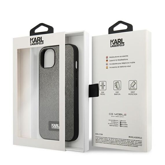 Karl Lagerfeld KLHCP13SSFMP2DG iPhone 13 mini 5,4" hardcase srebrny/silver Saffiano Plaque - Apple Cases - Cases - Techbox