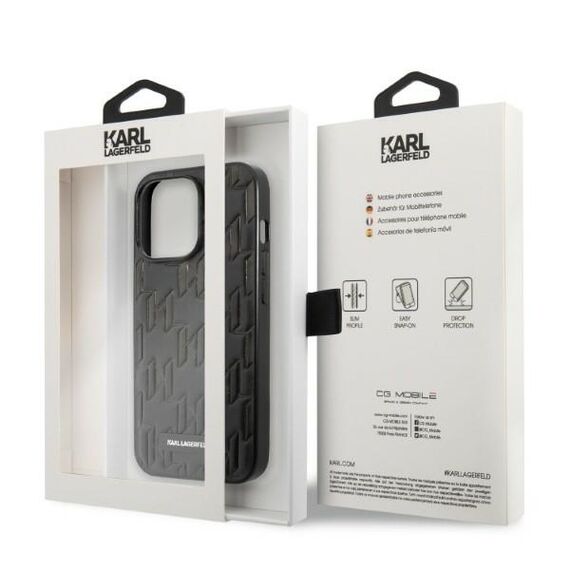 Karl Lagerfeld KLHCP13XMNMP1K iPhone 13 Pro Max 6,7" hardcase czarny/black Monogram Plaque - Apple Cases - Cases - Techbox