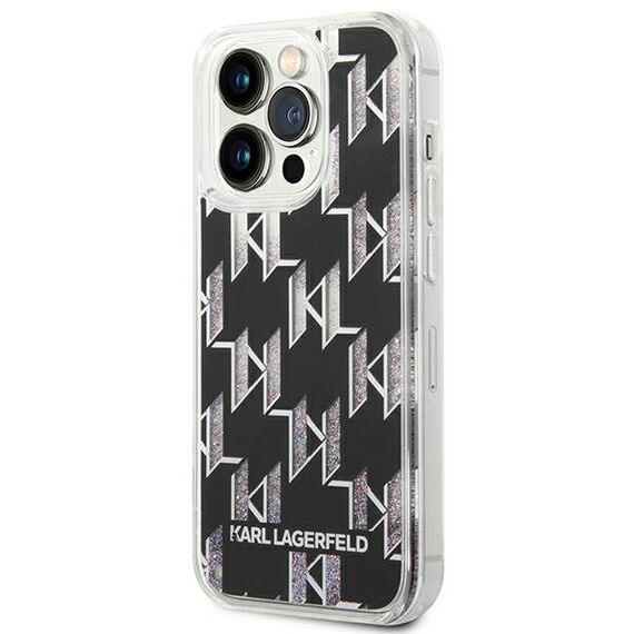 Karl Lagerfeld KLHCP14LLMNMK iPhone 14 Pro 6,1" hardcase czarny/black Liquid Glitter Monogram - Apple Cases - Cases - Techbox