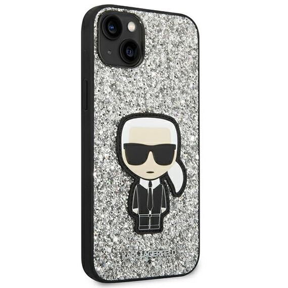 Karl Lagerfeld KLHCP14MGFKPG iPhone 14 Plus 6,7" hardcase srebrny/silver Glitter Flakes Ikonik - Apple Cases - Cases - Techbox