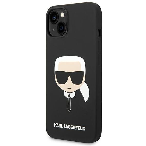 Karl Lagerfeld KLHCP14MSLKHBK iPhone 14 Plus 6,7" hardcase czarny/black Silicone Karl`s Head - Apple Cases - Cases - Techbox