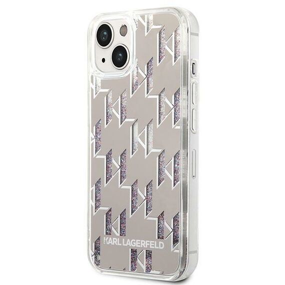Karl Lagerfeld KLHCP14SLMNMS iPhone 14 6.1 "hardcase silver / silver Liquid Glitter Monogram - Apple Cases - Cases - Techbox