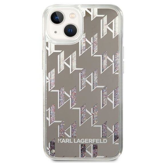 Karl Lagerfeld KLHCP14SLMNMS iPhone 14 6.1 "hardcase silver / silver Liquid Glitter Monogram - Apple Cases - Cases - Techbox