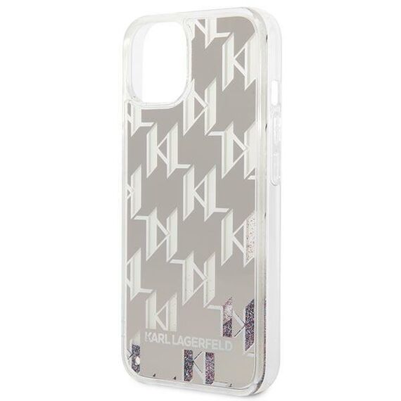 Karl Lagerfeld KLHCP14SLMNMS iPhone 14 6.1 "hardcase silver / silver Liquid Glitter Monogram - Apple Cases - Cases - Techbox