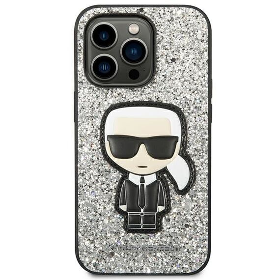 Karl Lagerfeld KLHCP14XGFKPG iPhone 14 Pro Max 6.7 "hardcase silver / silver Glitter Flakes Ikonik | Techbox