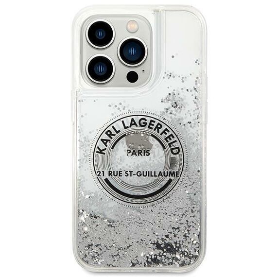 Karl Lagerfeld KLHCP14XLCRSGRS iPhone 14 Pro Max 6.7 "silver / silver hardcase Liquid Glitter RSG | Techbox