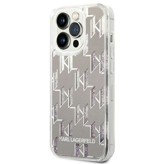 Karl Lagerfeld KLHCP14XLMNMS iPhone 14 Pro Max 6.7 "hardcase silver / silver Liquid Glitter Monogram | Techbox