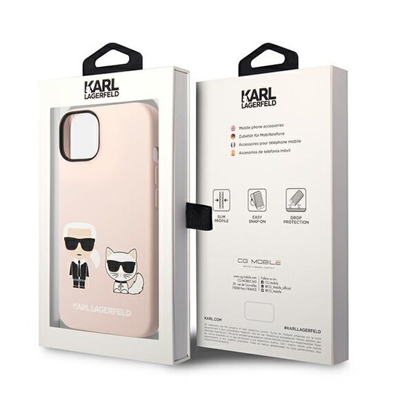 Karl Lagerfeld KLHMP14MSSKCI iPhone 14 Plus 6,7" hardcase jasnorÃ³Å¼owy/light pink Silicone Karl & Choupette Magsafe - Apple Cases - Cases - Techbox